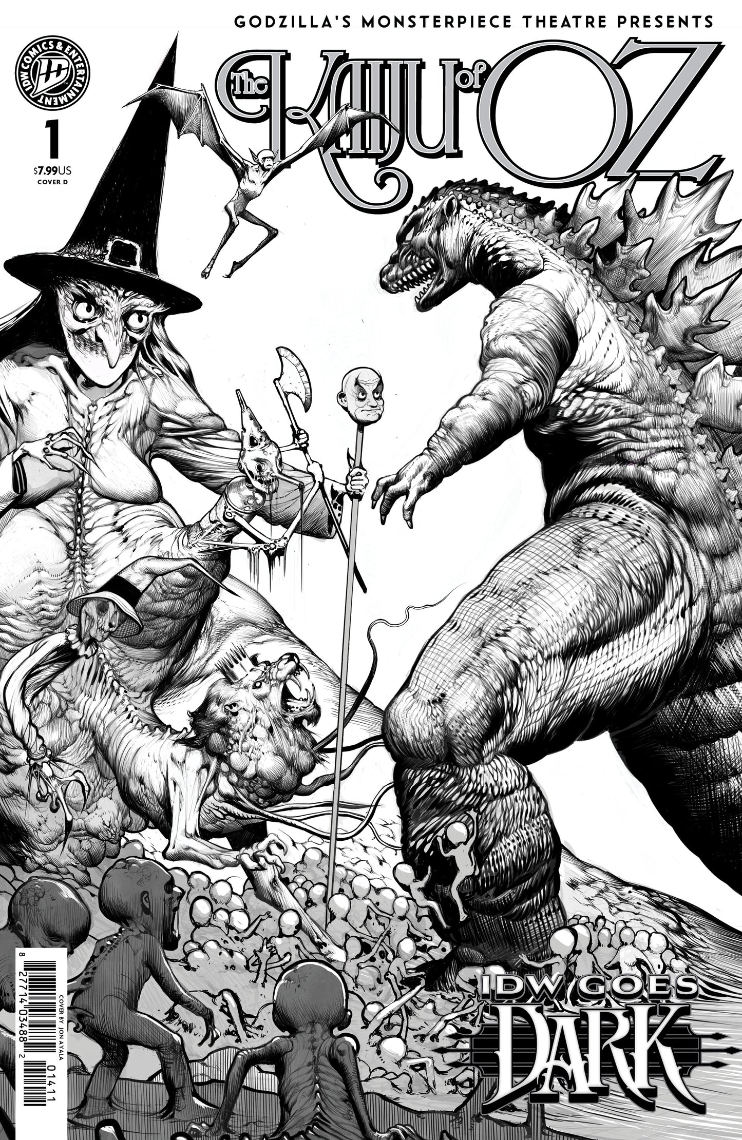 Godzillas Monsterpiece Theatre Presents: The Kaiju of Oz Variant D (Ayala IDW Goes Dark Variant)